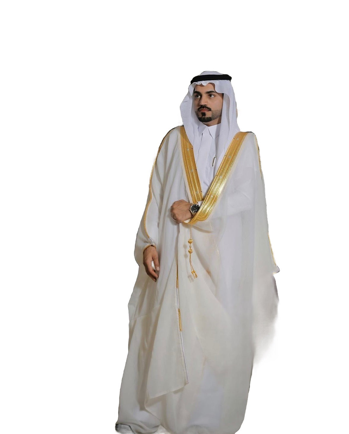 OVERCOAT SAOUDI CREAM BISHT CLOAK - Arewa Collections