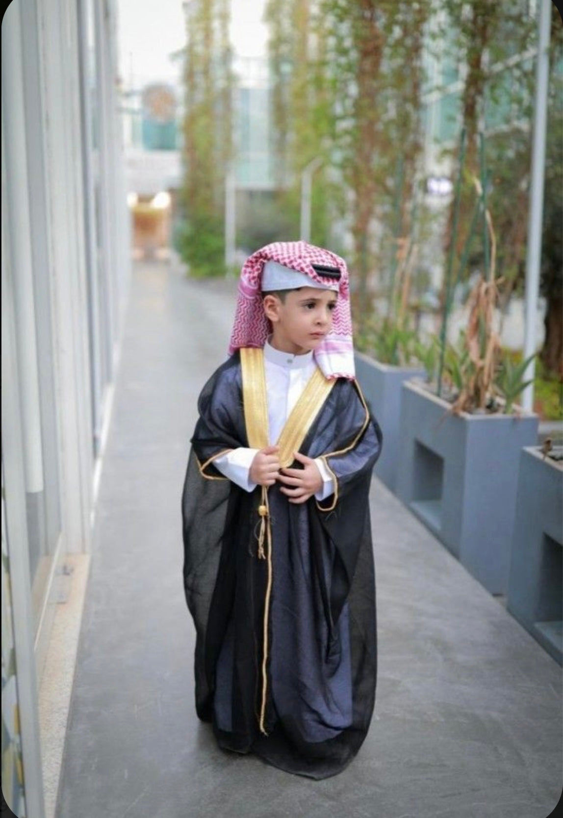 OVERCOAT ARAB KID BLACK  BISHT CLOAK - Arewa Collections