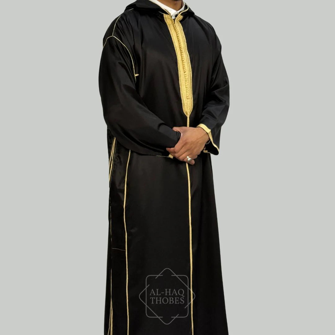 Sousdi Black Hooded See through Djellaba