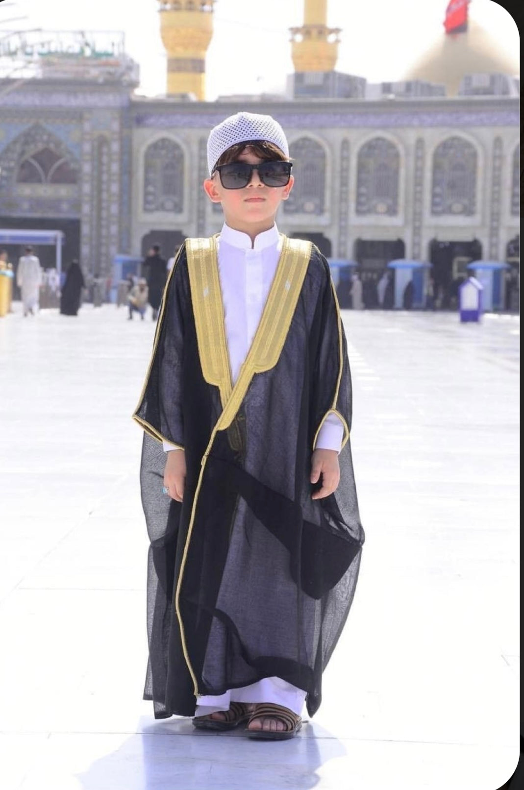 OVERCOAT ARAB KID BLACK  BISHT CLOAK - Arewa Collections