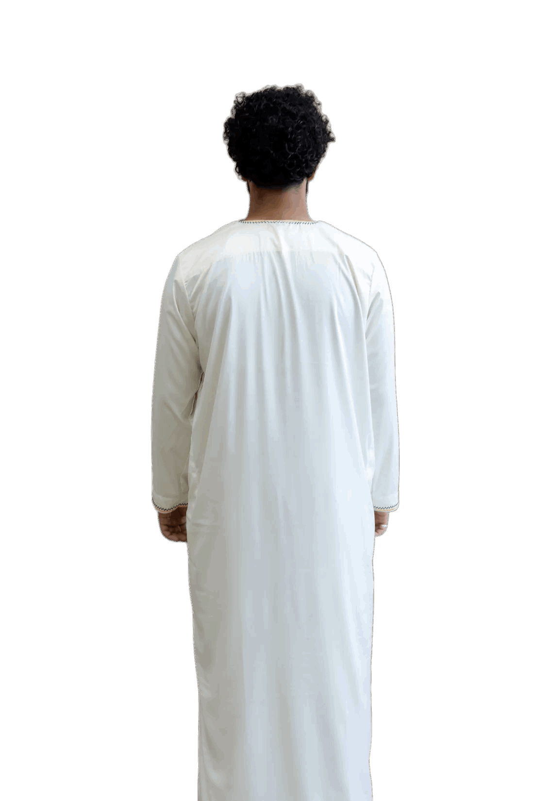 Omani Cream Embroidered Thobe - Arewa Collections