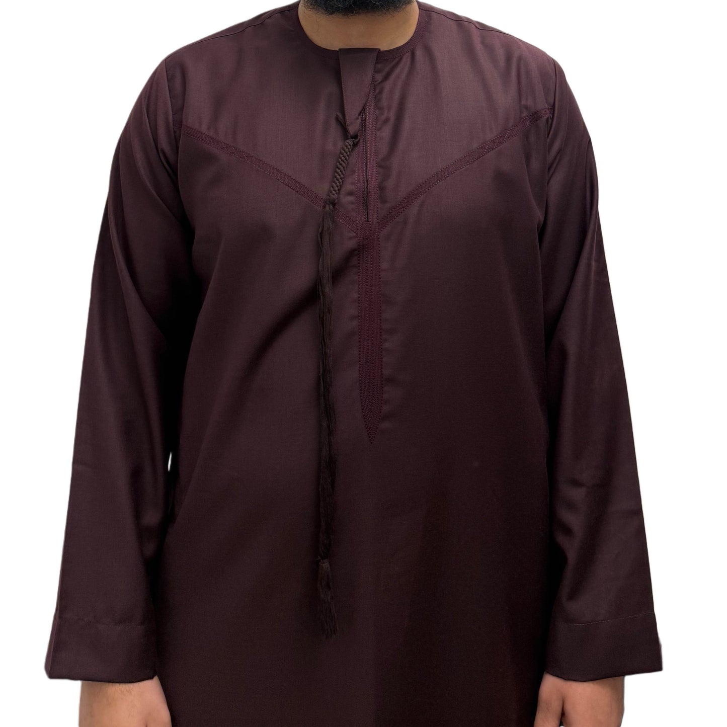 Qamis Émirati en Coton Bordeaux