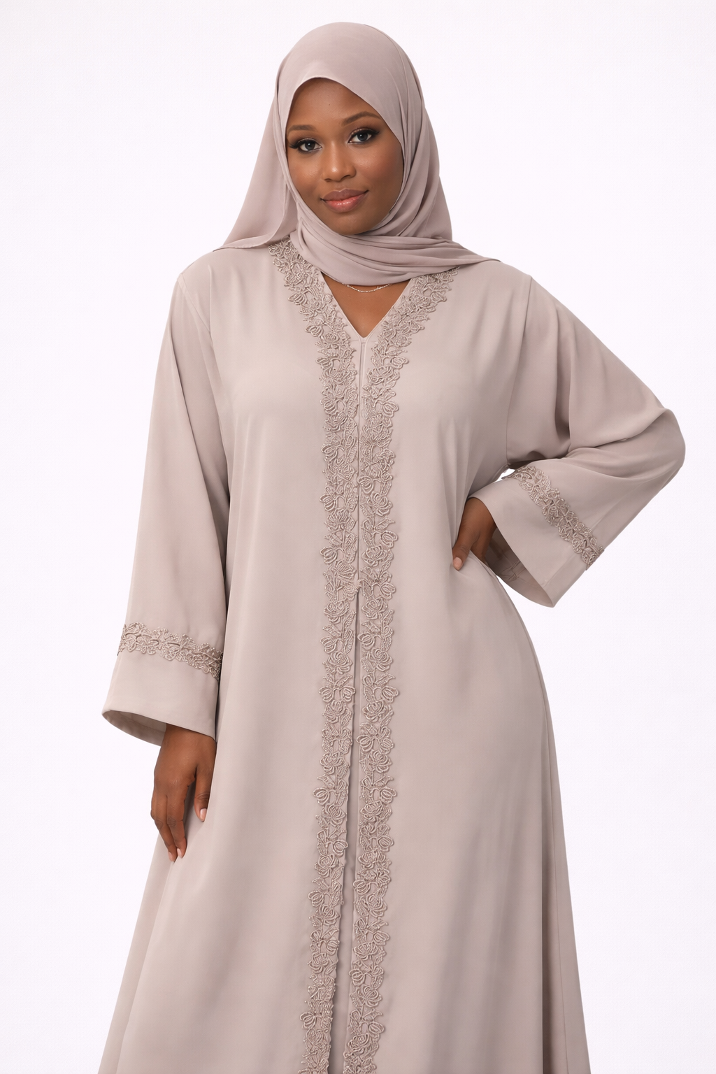 Rose Embroidered Abaya