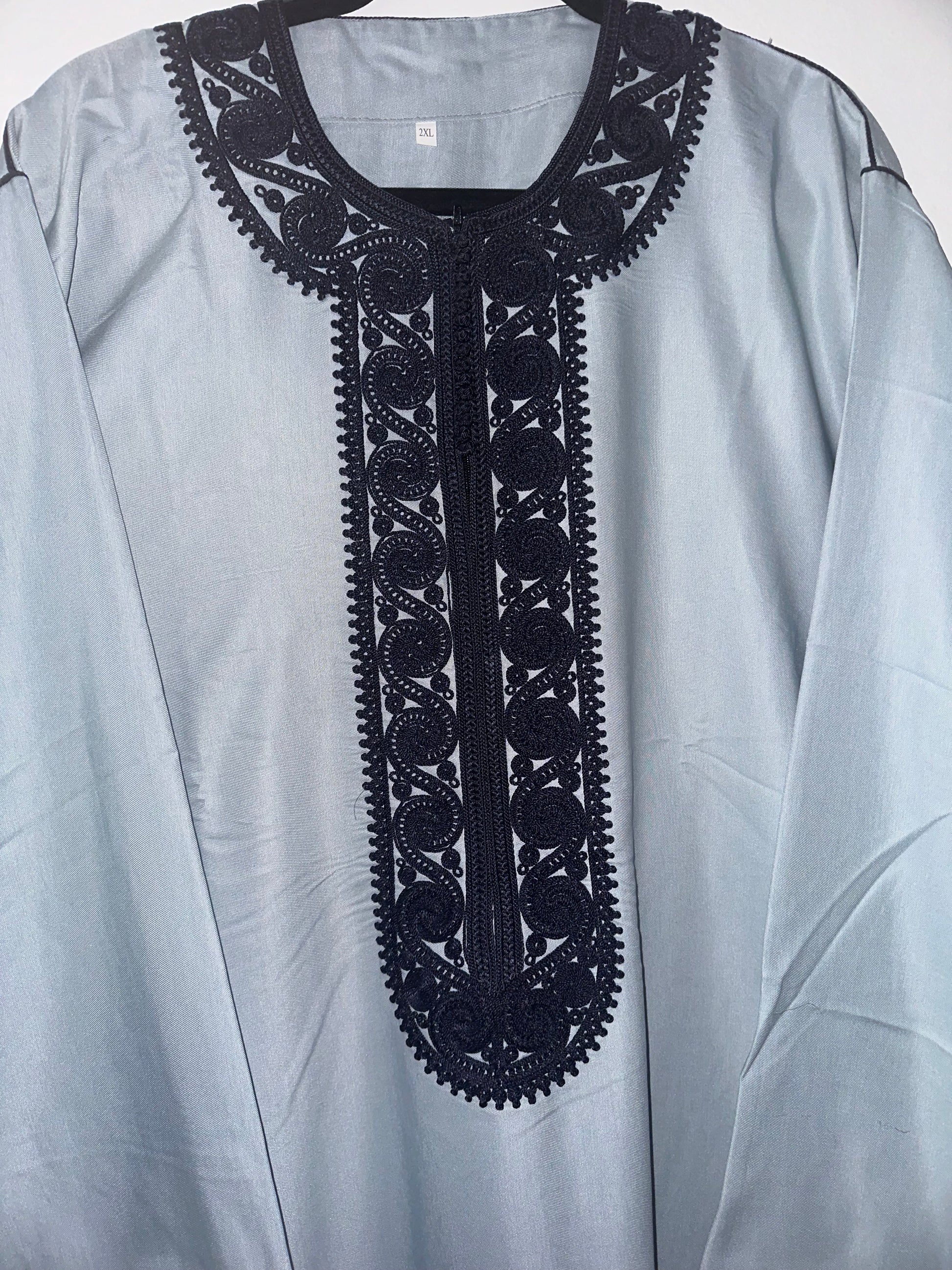 Tidah Cotton Blend Long Sleeve  and Trousers Moroccan Caftan - Arewa Collections