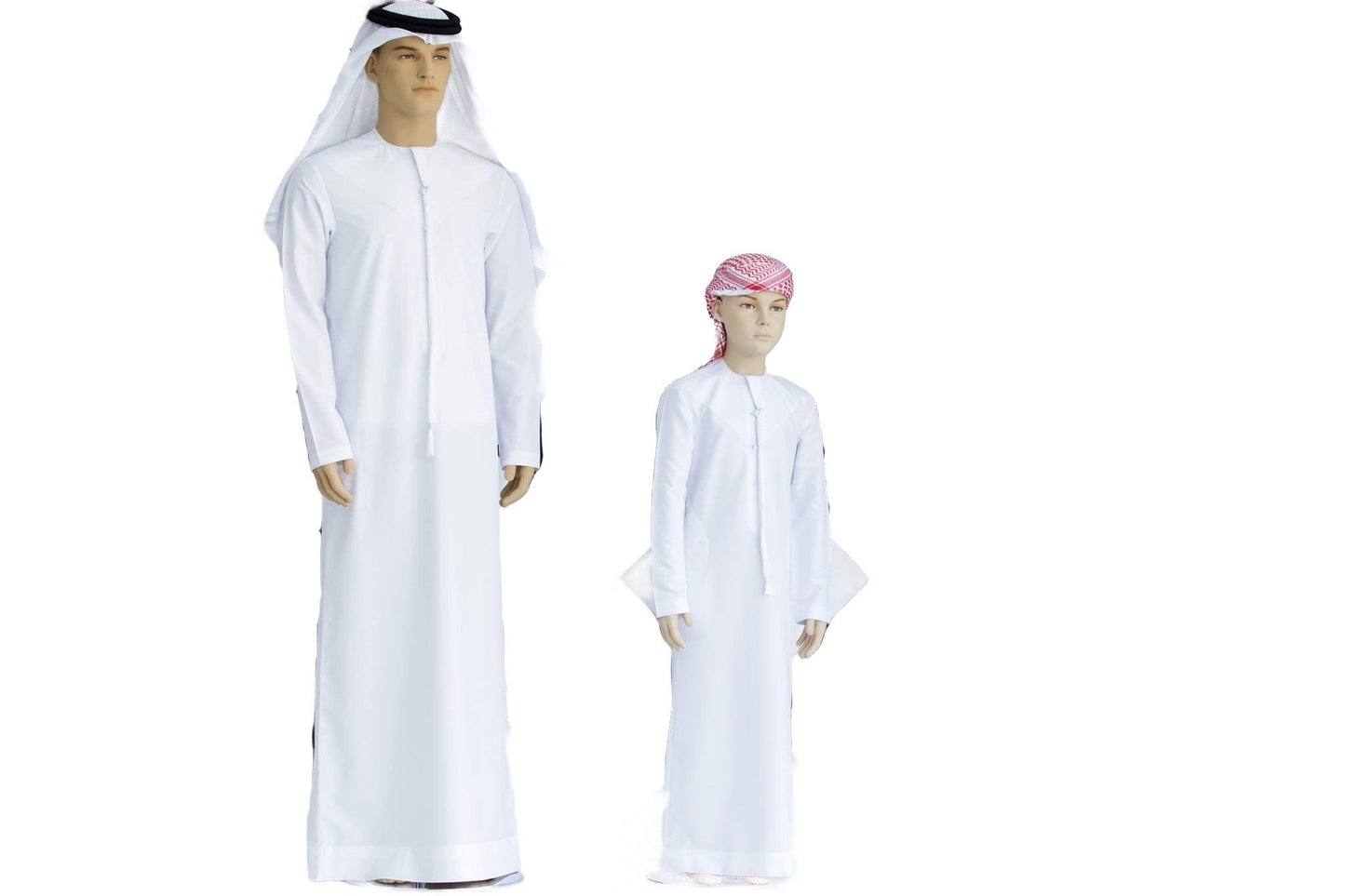 White Silky Emirati Thobe - Arewa Collections