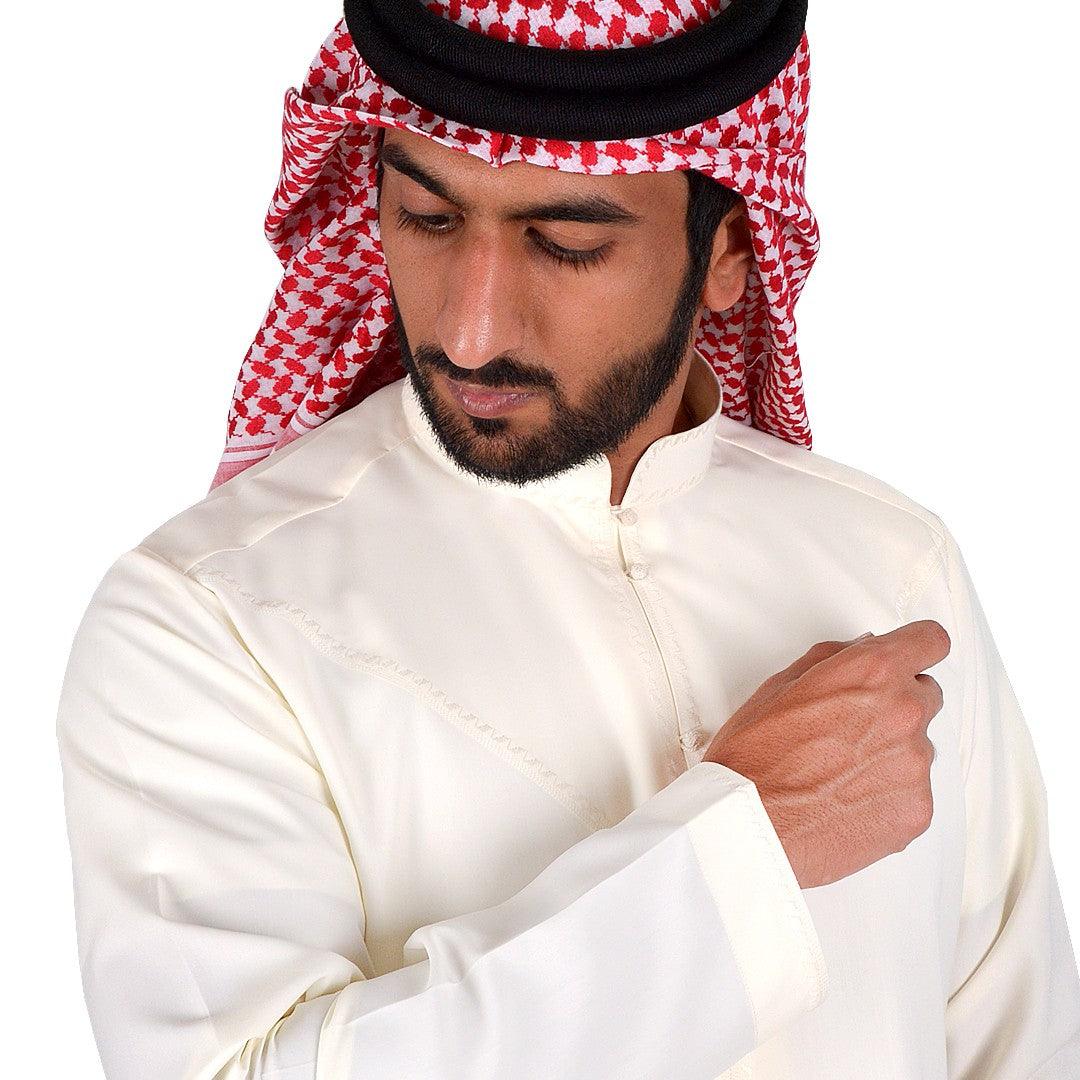 Cream Arab Bahraini Thobe - Arewa Collections
