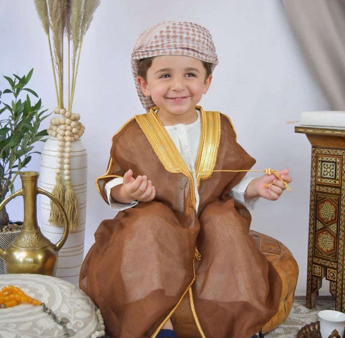 OVERCOAT ARAB KID CAMEL BISHT CLOAK - Arewa Collections