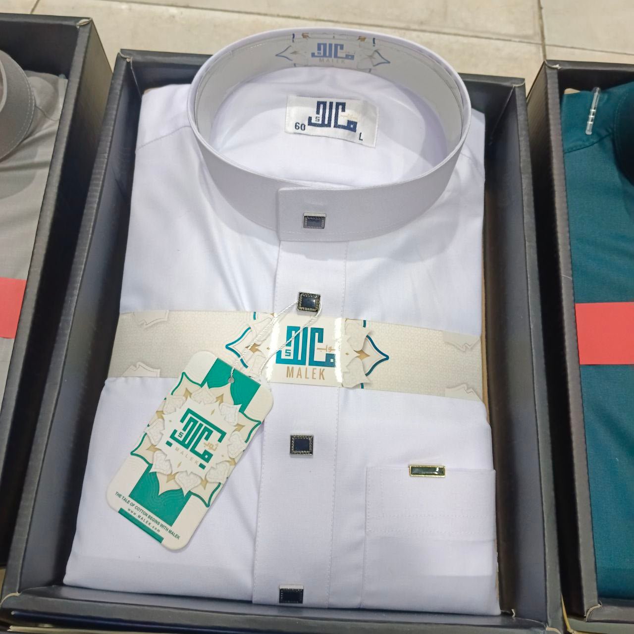 Premium White Cotton Saoudi Thobe - Arewa Collections