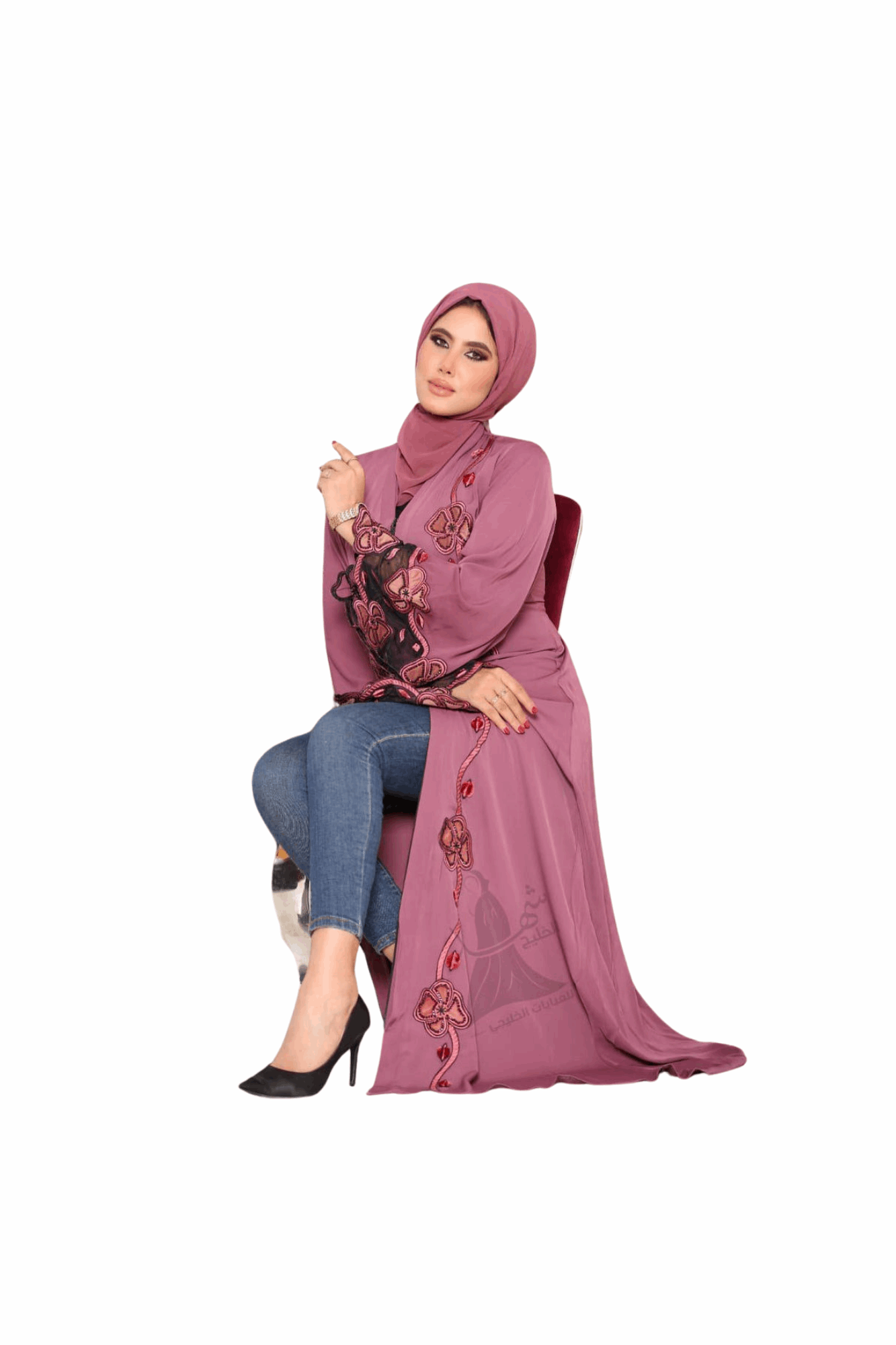 Freya Embroidered Abaya - Arewa Collections