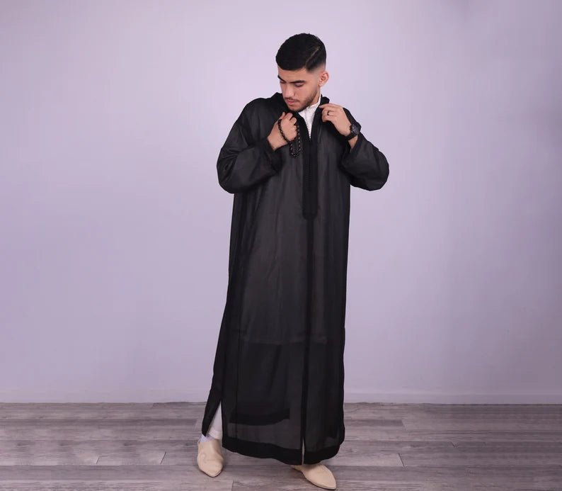 Capuche Homme Hiver Djellaba Noir Homme Kaftan Djellaba Homme