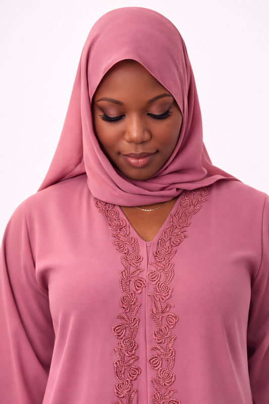 Rose Embroidered Abaya