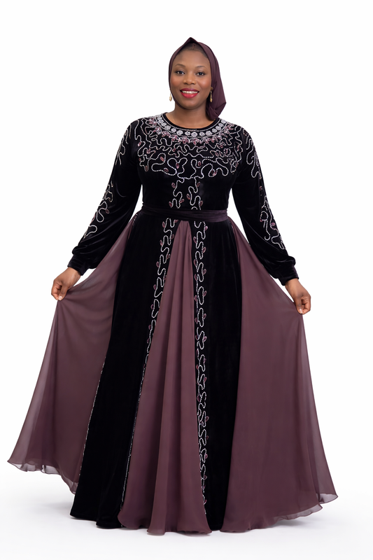 Luxe Embellished Velvet Dress