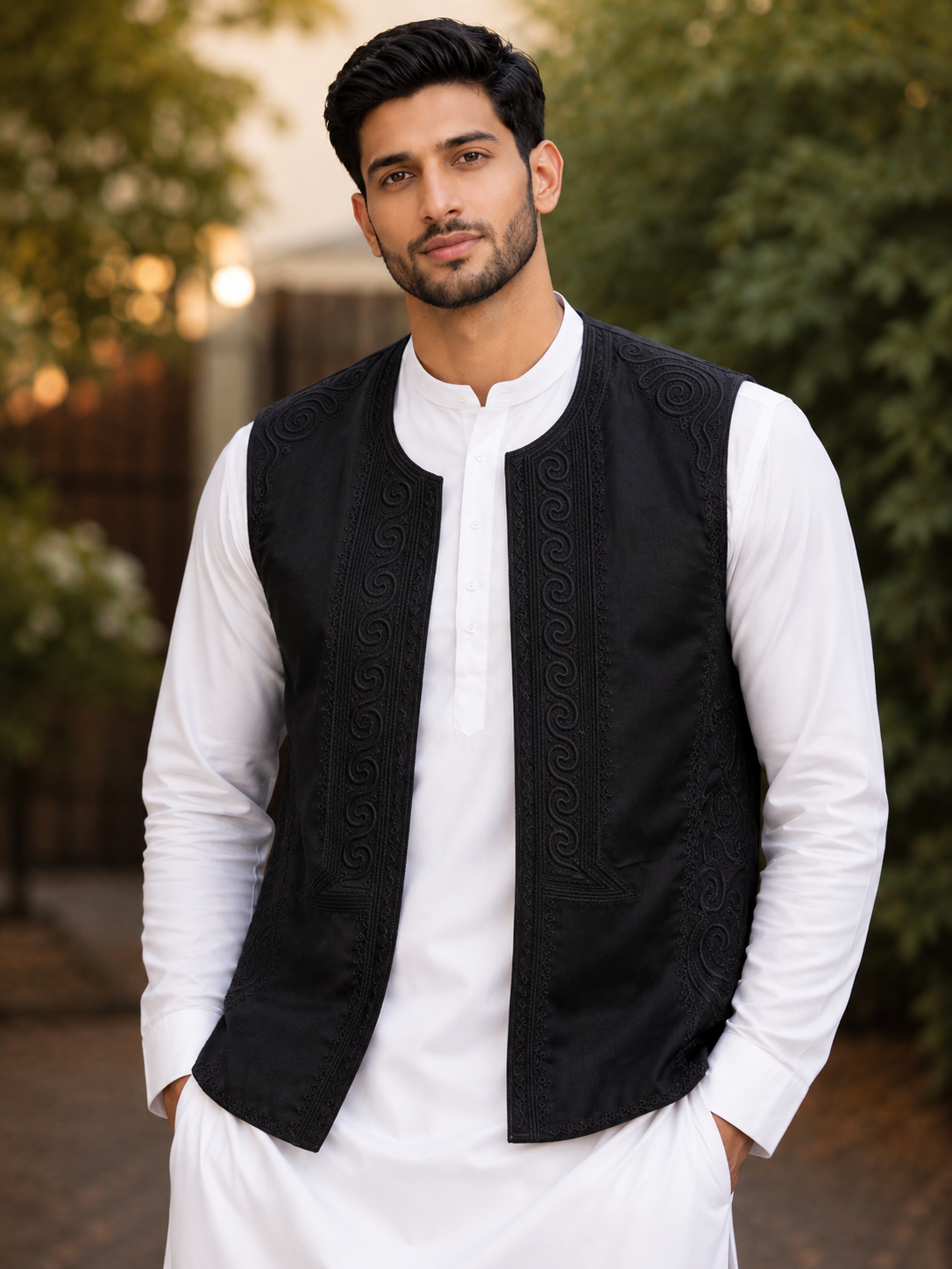 Luxury Men’s Traditional Embroidered Waistcoat| Elegant Cultural Wear