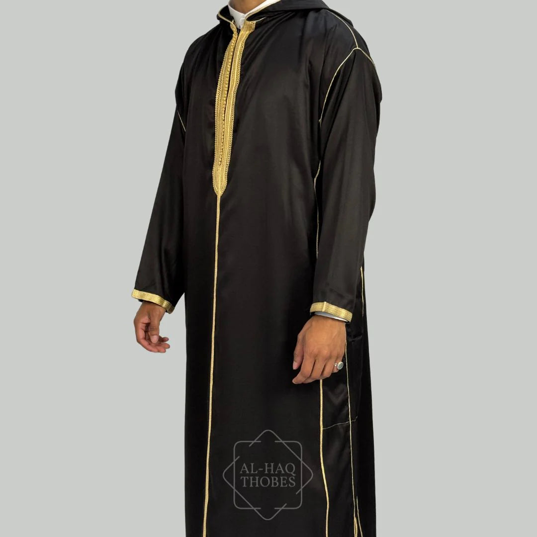 Sousdi Black Hooded See through Djellaba