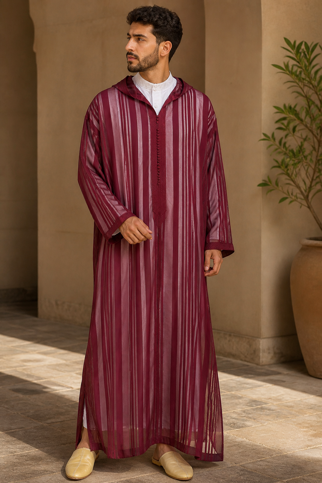 Handmade Sousdi Green Hooded See through Gandoura (Copy)