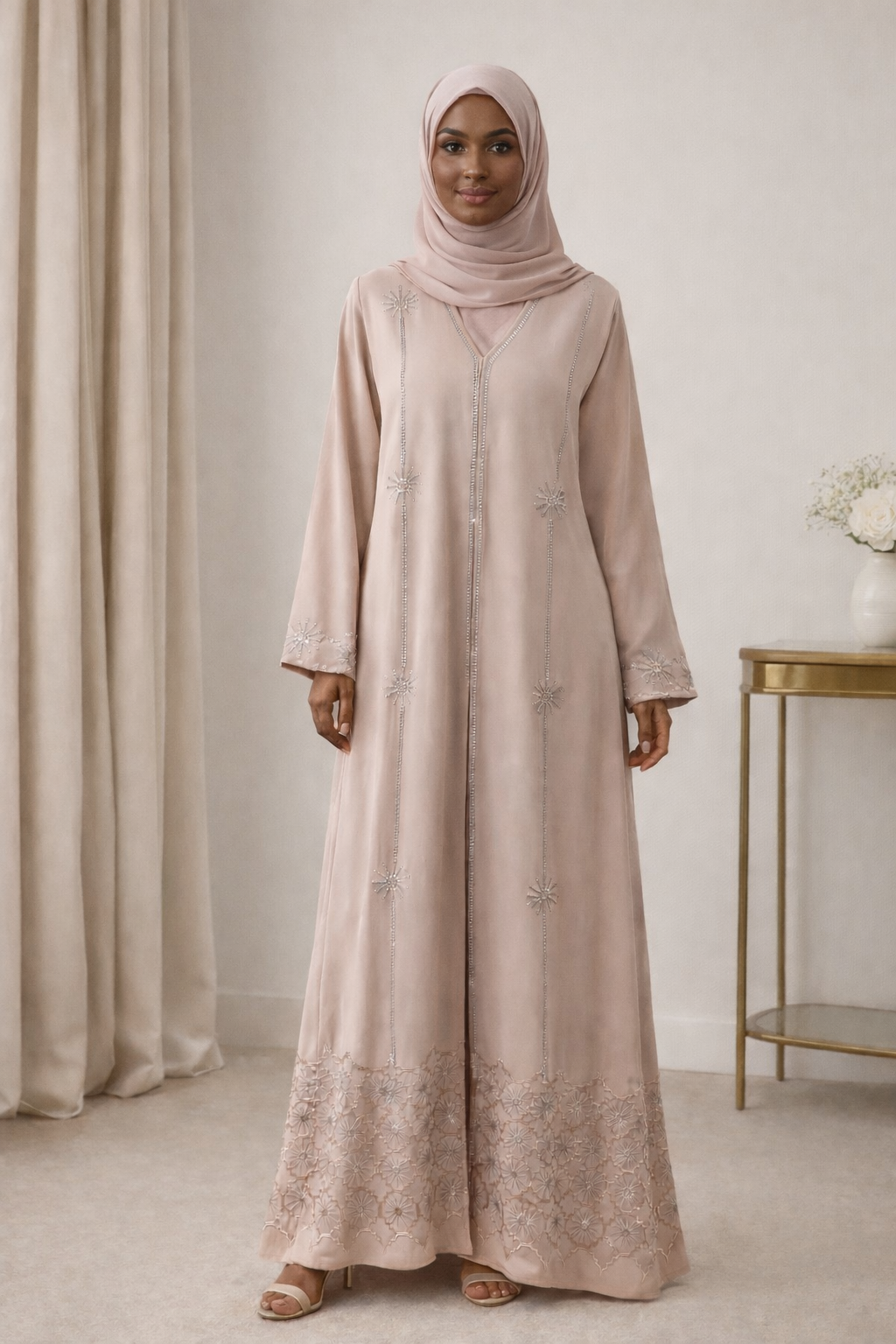 Radiance Stone Broderet Abaya