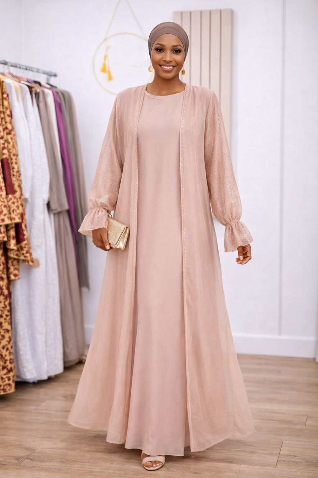 Two- Piece Shimmer Abaya