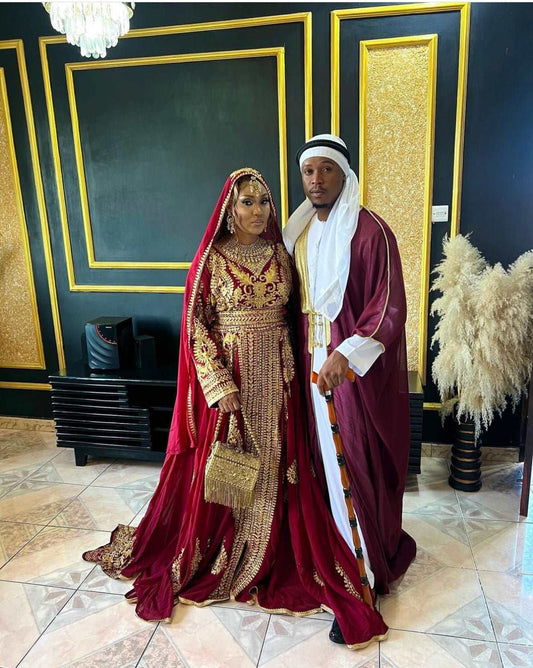 OVERCOAT ARAB MAROON BISHT - Arewa Collections