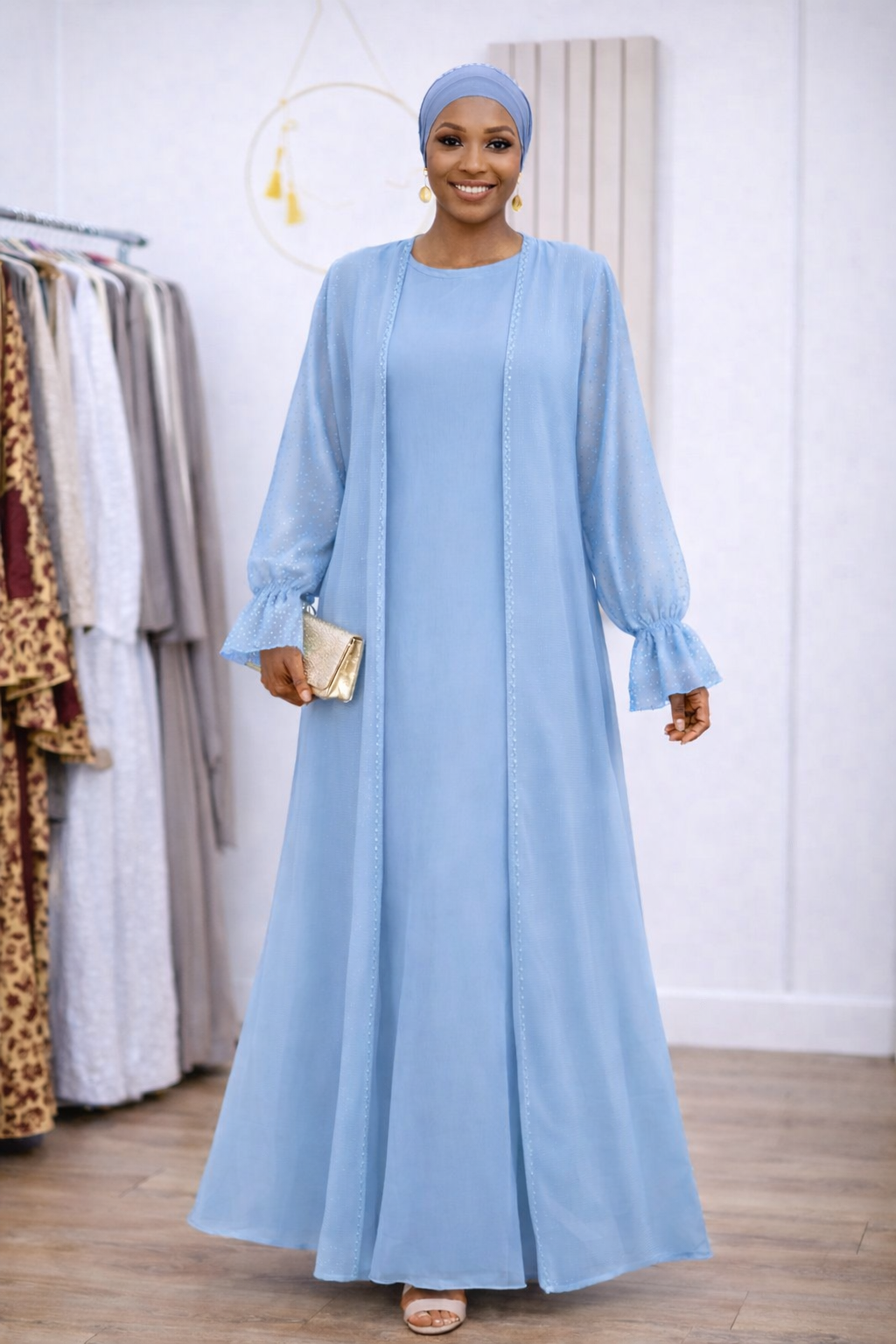 Two- Piece Shimmer Abaya