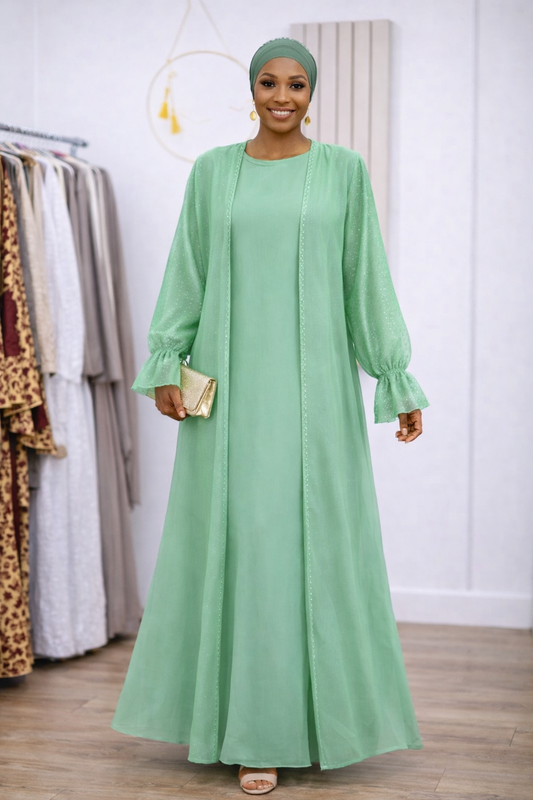Two- Piece Shimmer Abaya