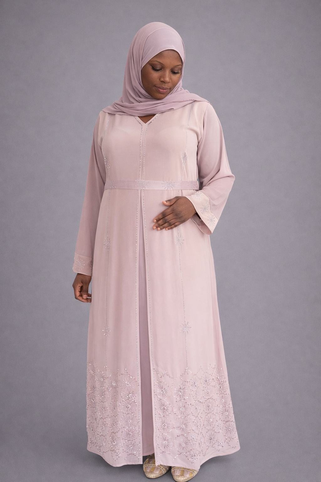 Radiance Stone Broderet Abaya