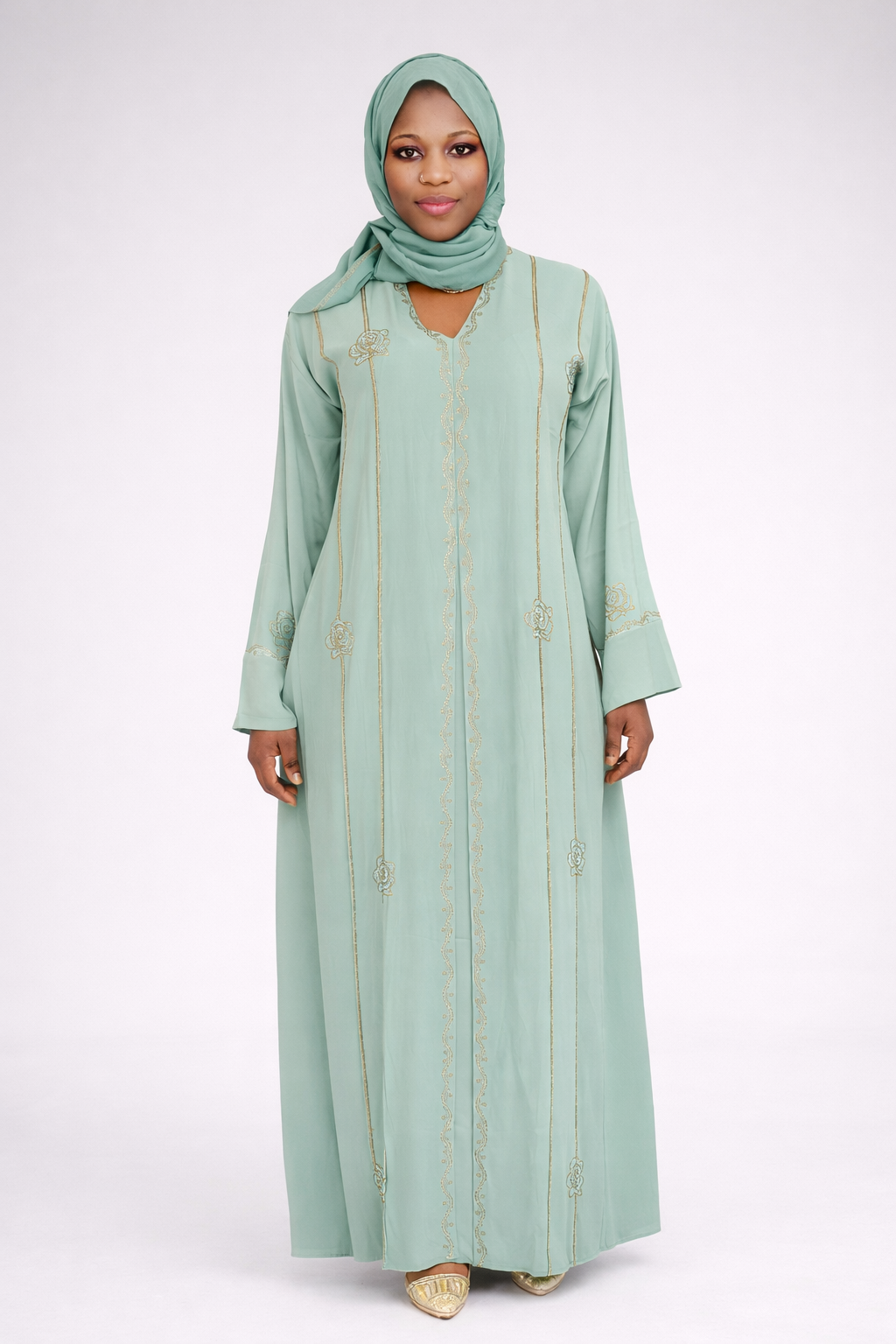 Radiance Stone Broderet Abaya