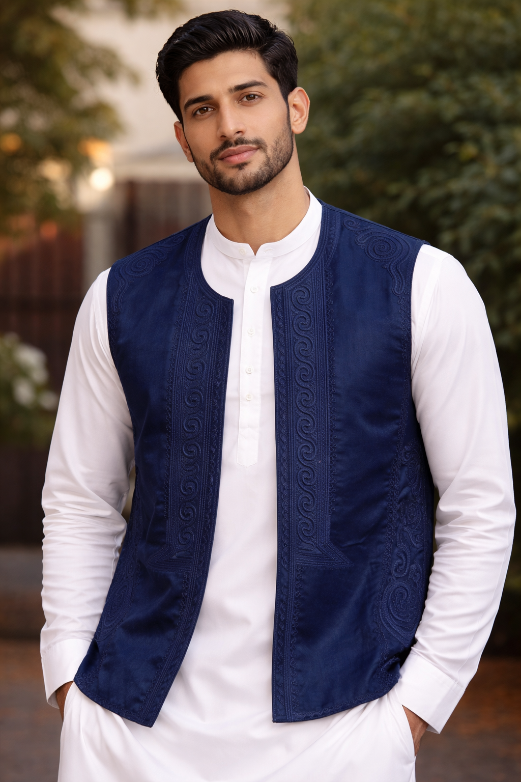 Luxury Men’s Traditional Embroidered Waistcoat| Elegant Cultural Wear