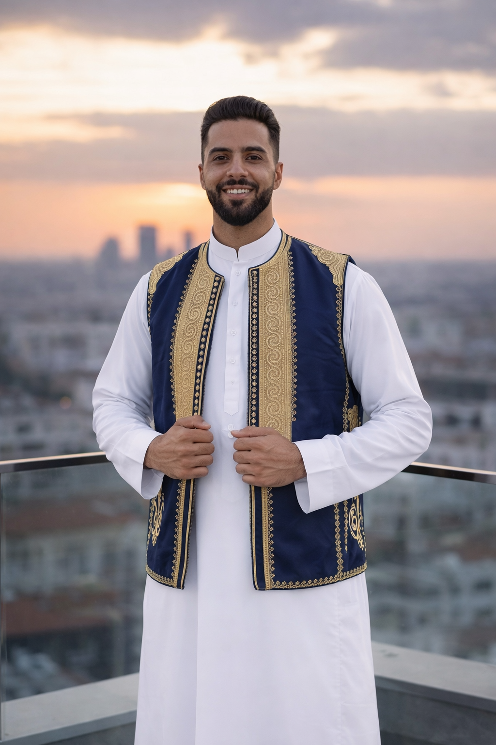 Luxury Men’s Traditional Embroidered Waistcoat| Elegant Cultural Wear