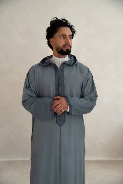 Men’s Traditional Slate Blue Moroccan Djellaba