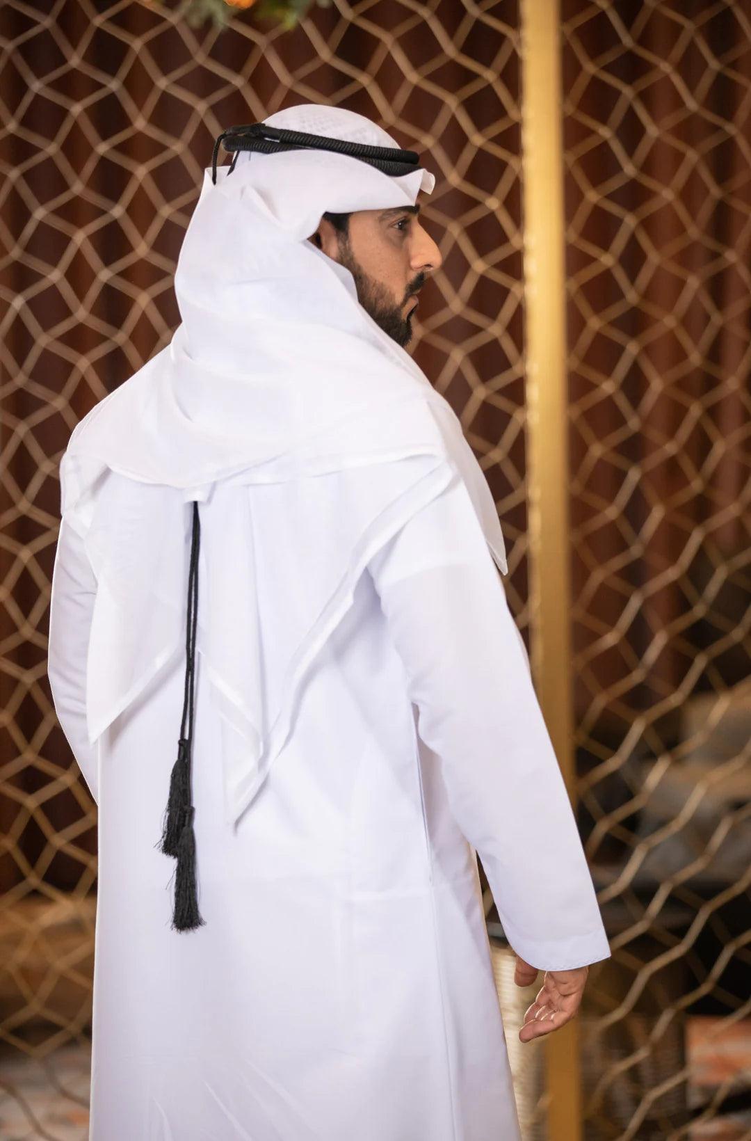 Premium White Saudi style Shemagh/Keffiyyah Arab Men's Scarf