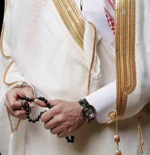 OVERCOAT SAOUDI CREAM BISHT CLOAK - Arewa Collections