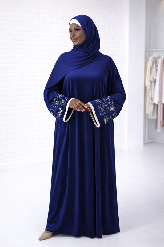 Winter Velvet Abaya with matching Hijab Unique Size