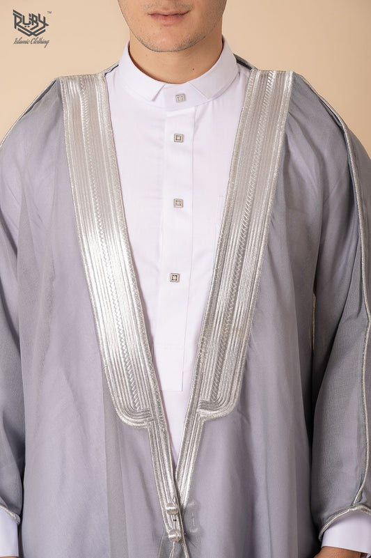 (Copy) OVERCOAT SAOUDI GREY SILVER BISHT CLOAK