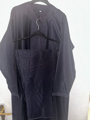 Tidah Cotton Blend Long Sleeve and Trousers Moroccan Caftan - Arewa Collections